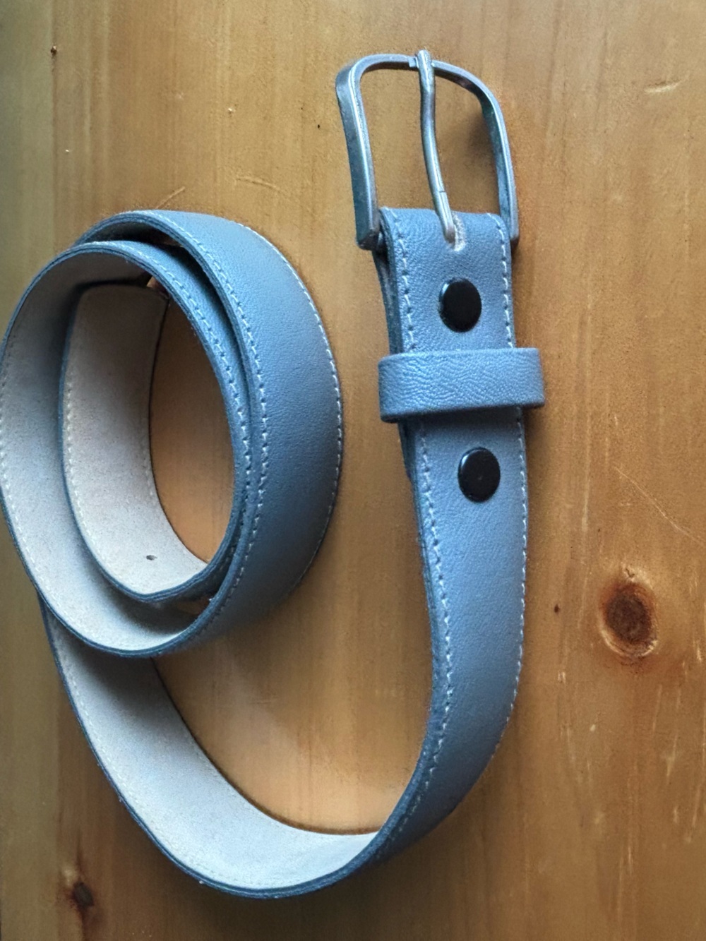 ❤️🔥4/$20❤️🔥Minimalist Leather Belt in Slate Grey & Silver Buckle